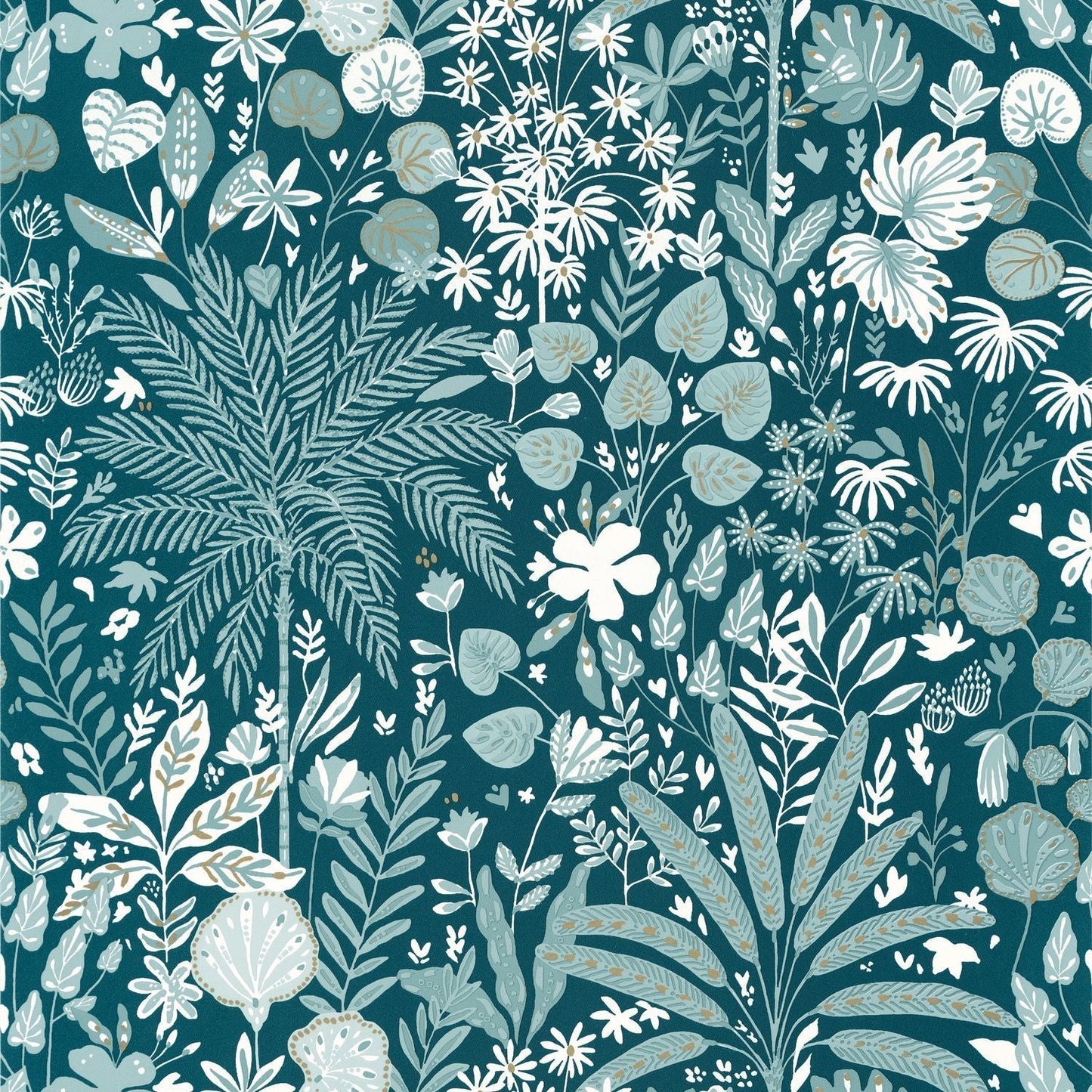 Hygge Hope Wallpaper - Teal Blue - Caselio - 100596120