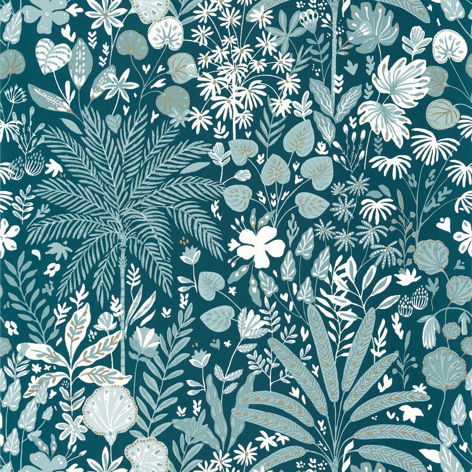 Hygge Hope Wallpaper - Teal Blue - Caselio - 100596120
