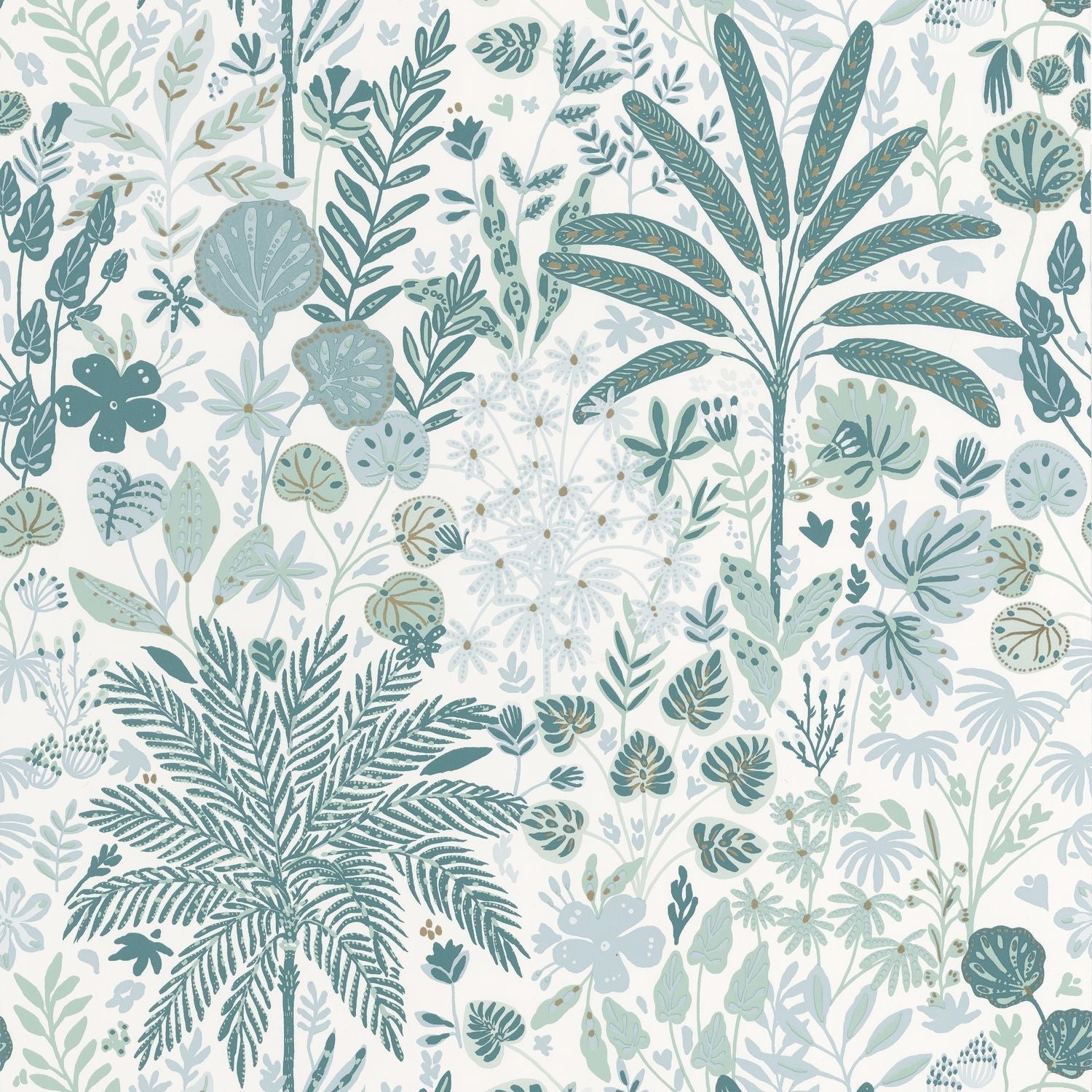Hygge Hope Wallpaper - Vert D'eau/ Blanc - Caselio - 100597128