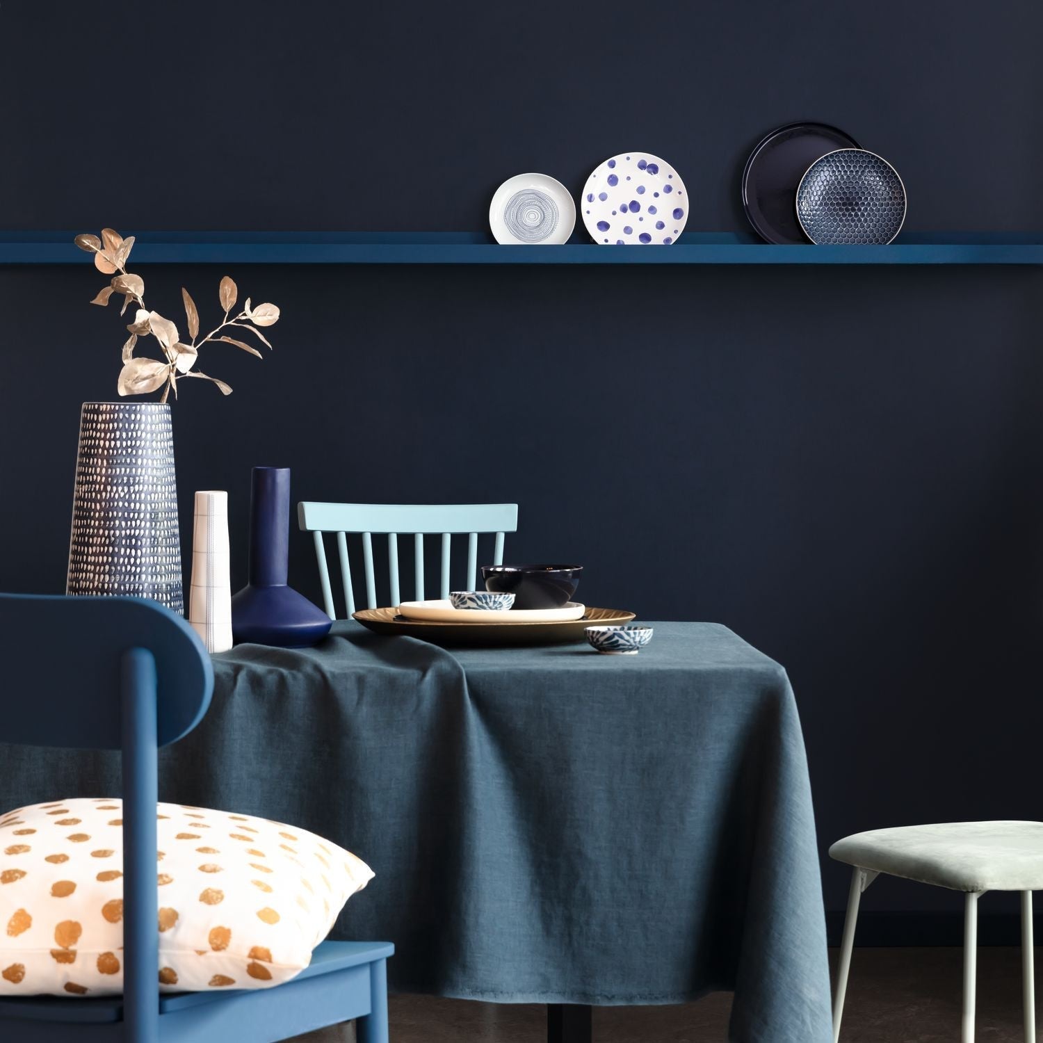 Hygge Uni Wallpaper - Bleu Nuit - Caselio - 100606919