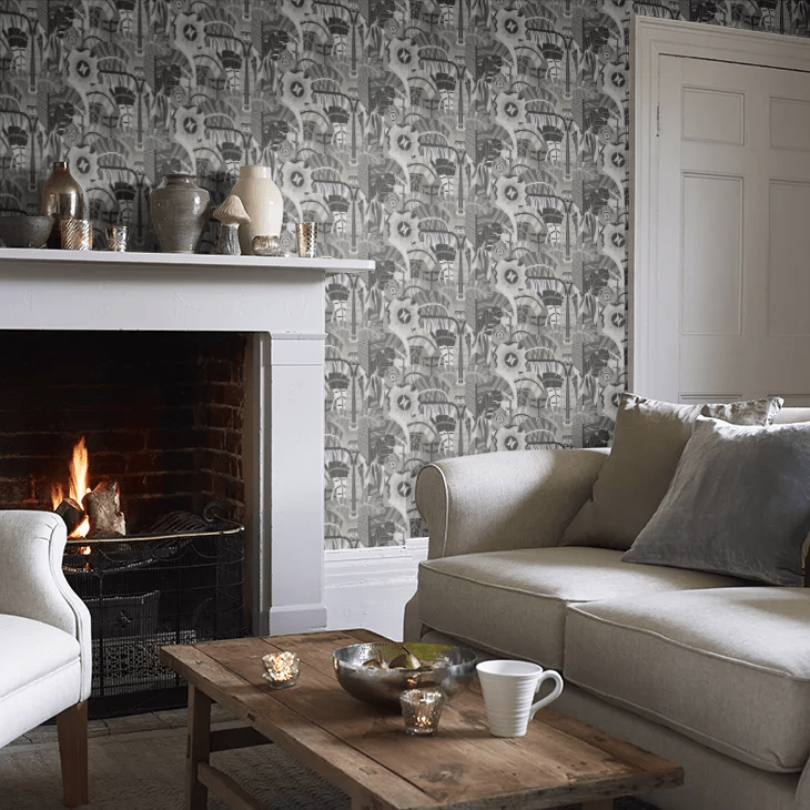 Hypnotic Safari Wallpaper - Charcoal - Boråstapeter - 2068 - Premier Wallcovering
