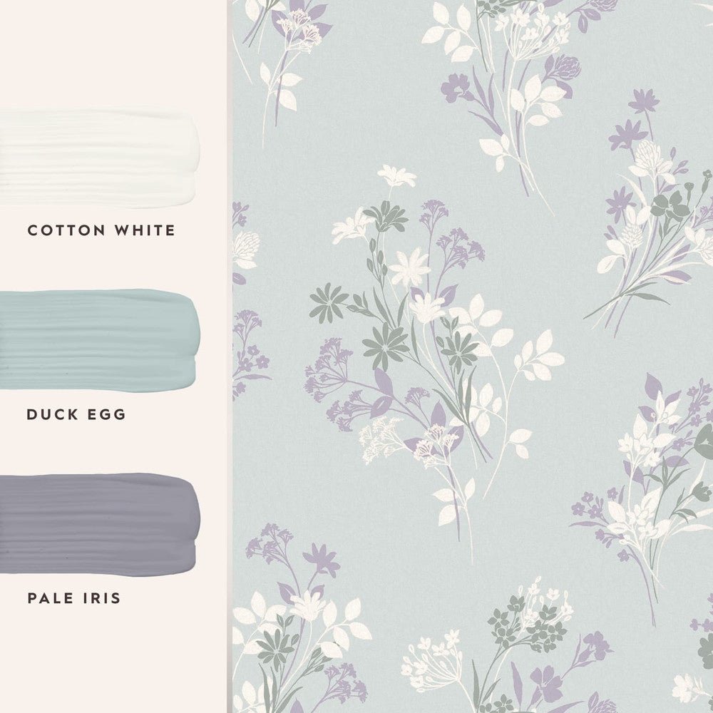 Igerna Wallpaper - Pale Duck Egg Blue - Laura Ashley - 119857 - Premier Wallcovering