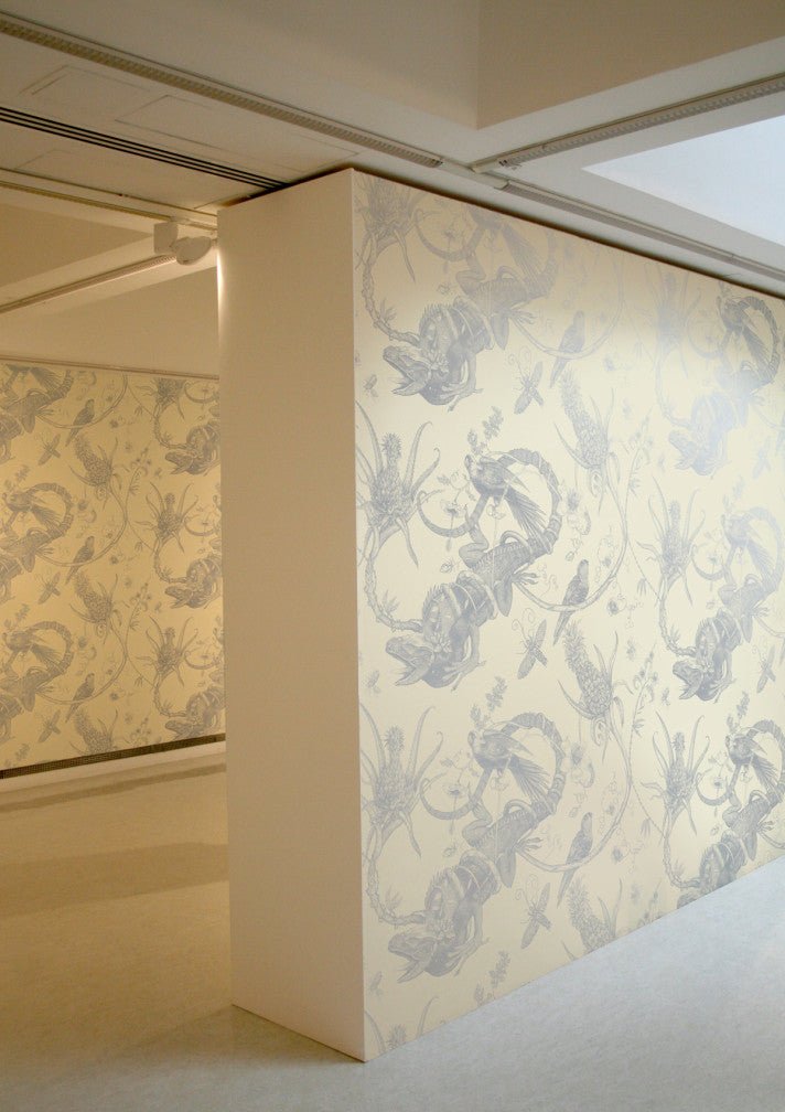 Iguana Superwide Wallpaper - Silver on Ivory - Timorous Beasties - SWP/IGU/IVY/02 - Premier Wallcovering
