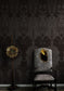 Ikat Damask Wallpaper Panels - Black - Timorous Beasties - ROR/IKAT/MICA/06 - Premier Wallcovering