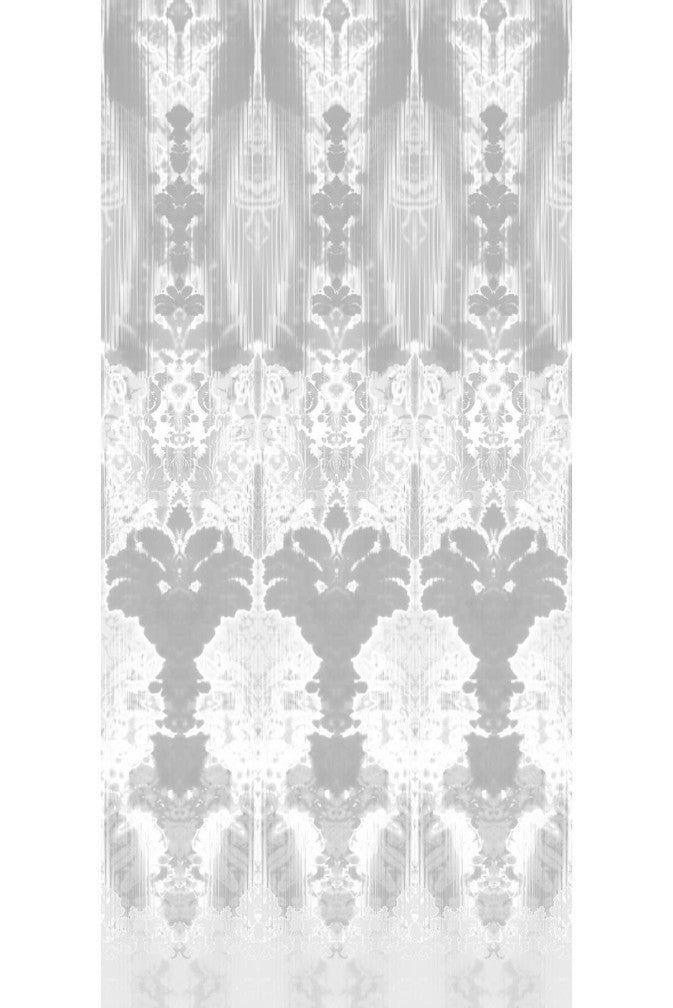Ikat Damask Wallpaper Panels - Grey - Timorous Beasties - ROR/IKAT/MICA/01 - Premier Wallcovering