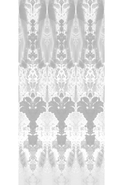 Ikat Damask Wallpaper Panels - Grey - Timorous Beasties - ROR/IKAT/MICA/01 - Premier Wallcovering