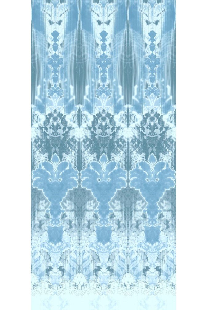 Ikat Damask Wallpaper Panels - Blue - Timorous Beasties - ROR/IKAT/MICA/03 - Premier Wallcovering
