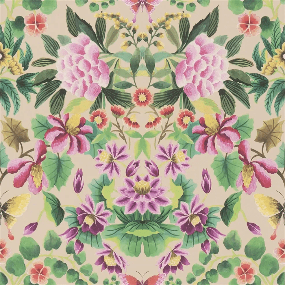 Ikebana Damask Wallpaper - Fuchsia - PDG1156/01 - Designers Guild