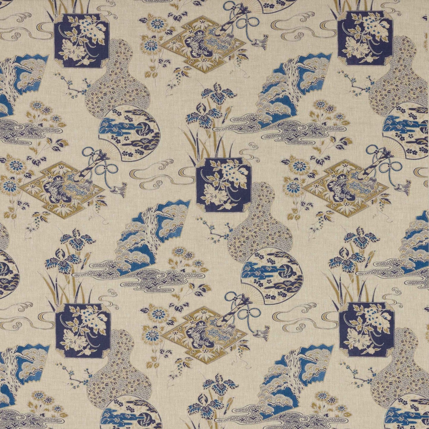 Imari Fabric - Indigo - Manuel Canovas - M4116-01 - Premier Wallcovering