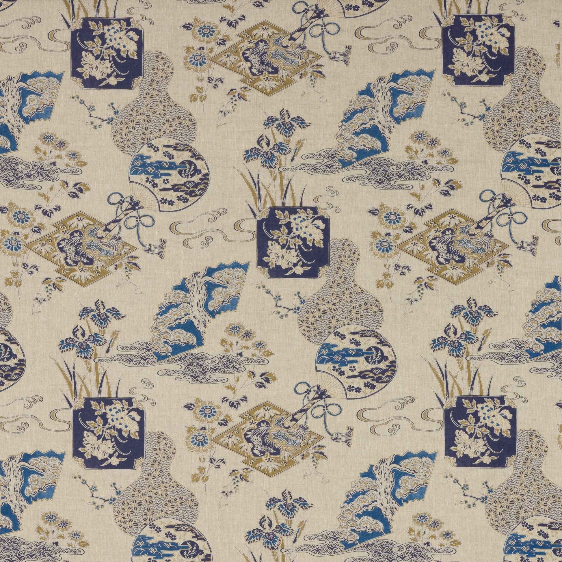 Imari Fabric - Indigo - Manuel Canovas - M4116-01 - Premier Wallcovering