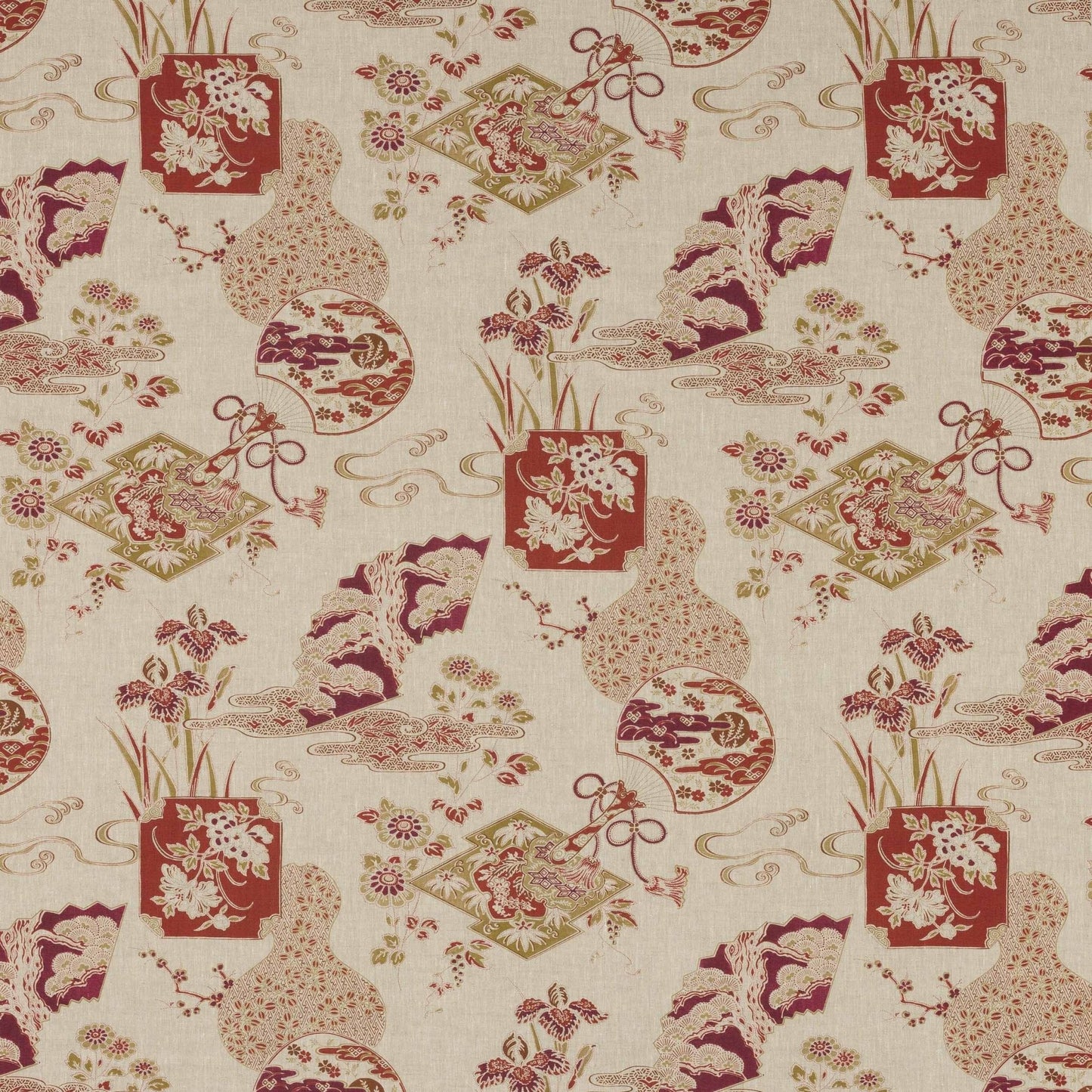 Imari Fabric - Terracotta - Manuel Canovas - M4116-02 - Premier Wallcovering