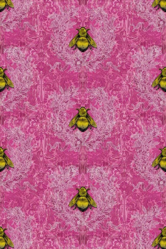 Imperial Apiary Wallpaper - Pink - Timorous Beasties - TB/IMA/MICA/04 - Premier Wallcovering