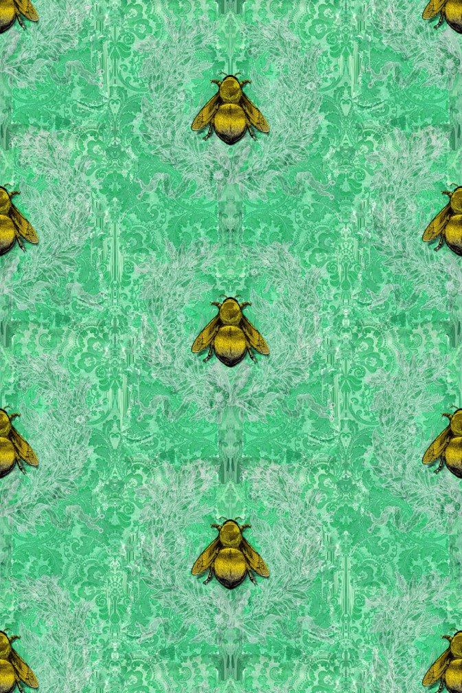 Imperial Apiary Wallpaper - Green - Timorous Beasties - TB/IMA/MICA/03 - Premier Wallcovering