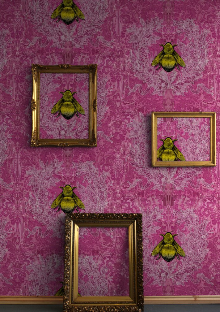 Imperial Apiary Wallpaper - Pink - Timorous Beasties - TB/IMA/MICA/04 - Premier Wallcovering