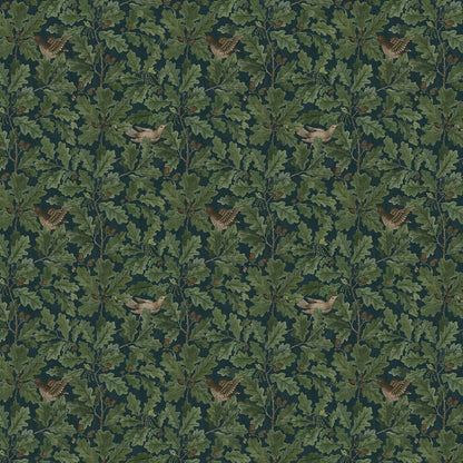 In the Oak Wallpaper - Charcoal / Green - Boråstapeter - 2050 - Premier Wallcovering