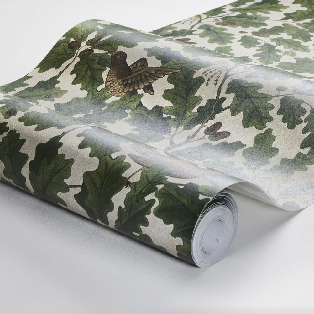 In the Oak Wallpaper - Green / Neutral - Boråstapeter - 2049 - Premier Wallcovering