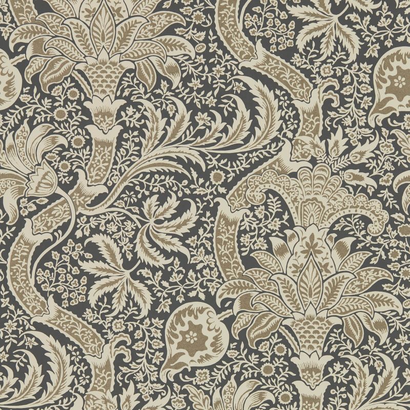 Indian Wallpaper - Charcoal/Nickel - 216445 - Morris & Co - Premier Wallcovering