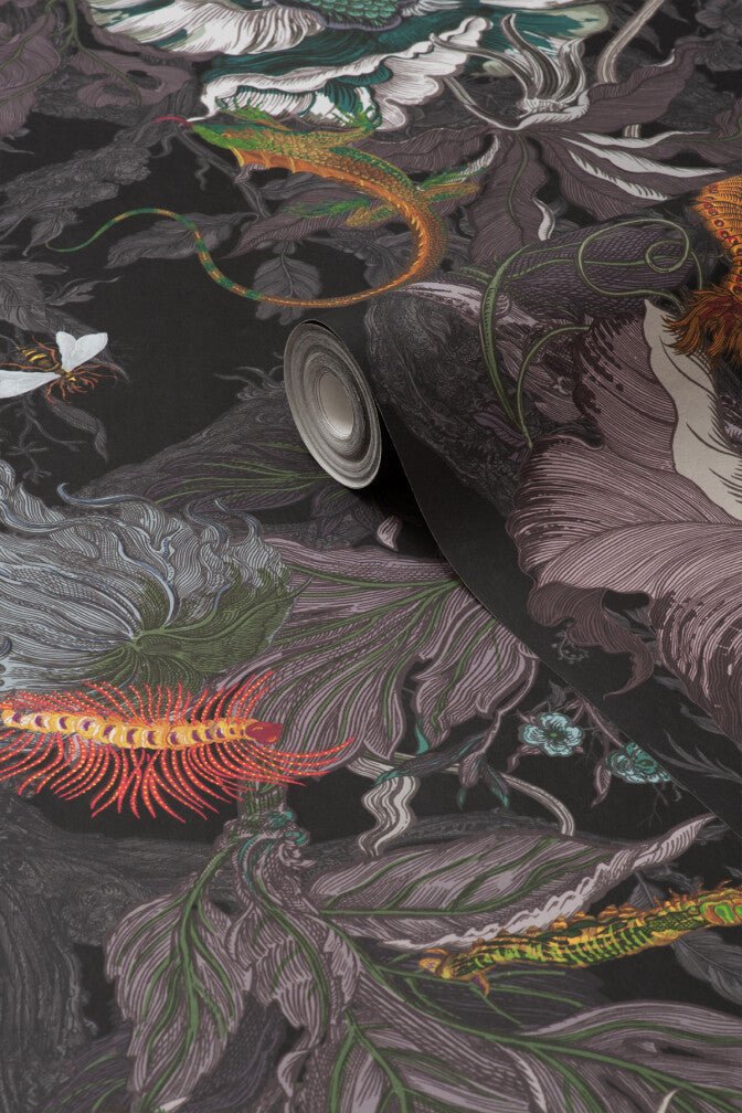 Indie Jungle Wallpaper - Ebony - Timorous Beasties - JNGL/IJNGL/TXMT/06 - Premier Wallcovering
