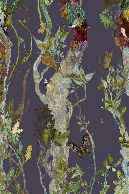 Indie Wood Wallpaper - Blackberry - Timorous Beasties - BTN/INDIE/TXMT/03 - Premier Wallcovering