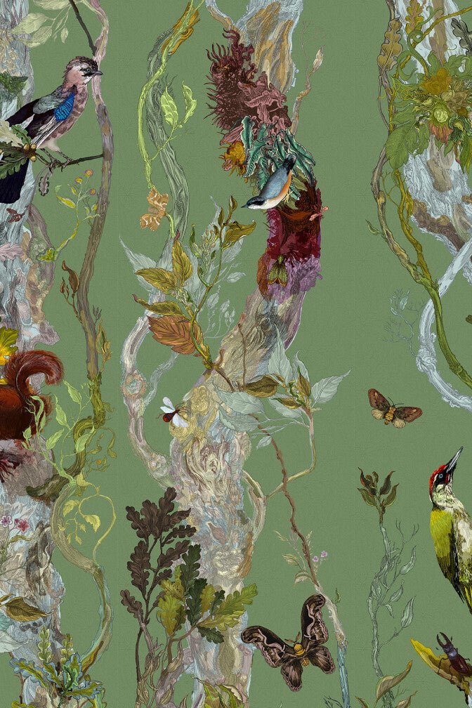 Indie Wood Wallpaper - Tree Frog - Timorous Beasties - BTN/INDIE/TXMT/12 - Premier Wallcovering