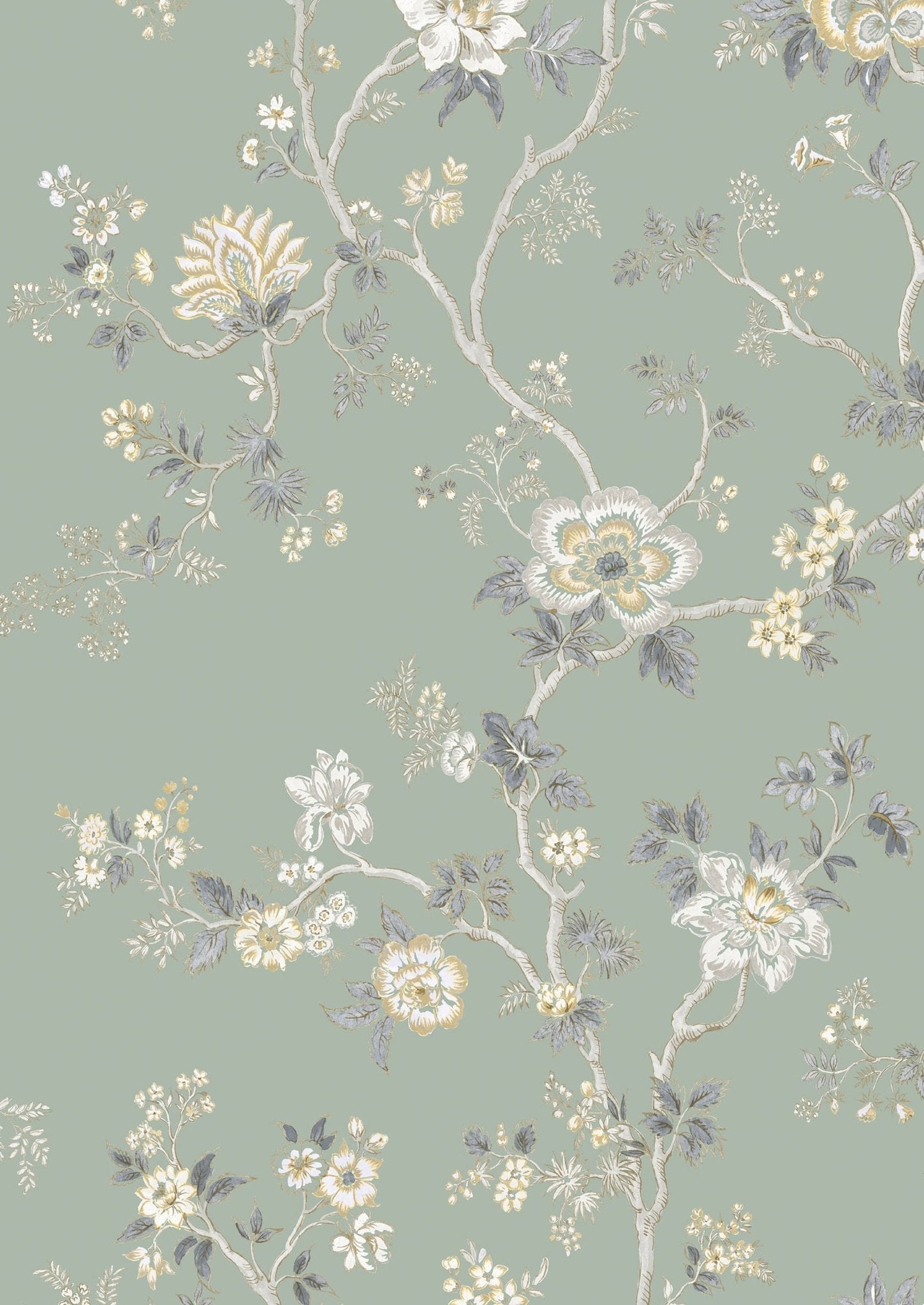Indienne Wallpaper - Green Glaze - Lewis & Wood - Premier Wallcovering