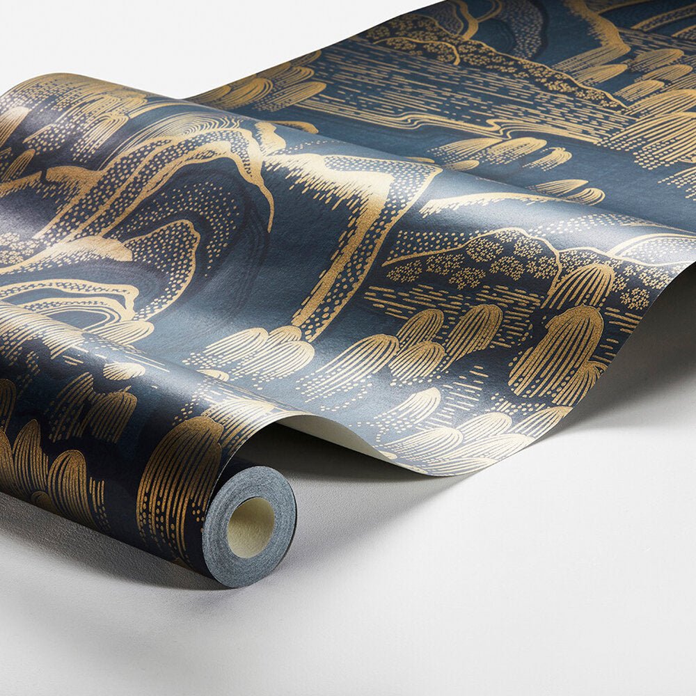 Indigo Garden Wallpaper - Indigo and Gold - Boråstapeter - 3132 - Premier Wallcovering