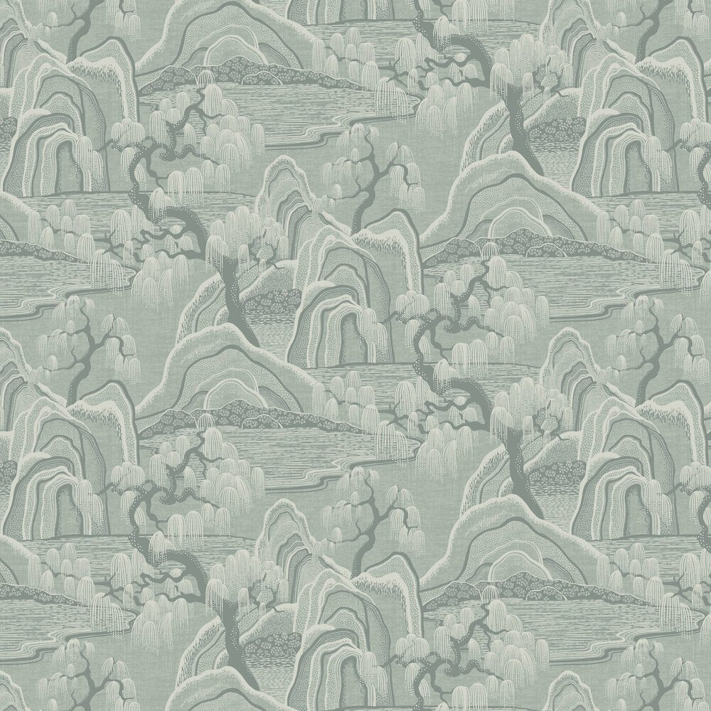 Indigo Garden Wallpaper - Grey - Green - Boråstapeter - 3131 - Premier Wallcovering