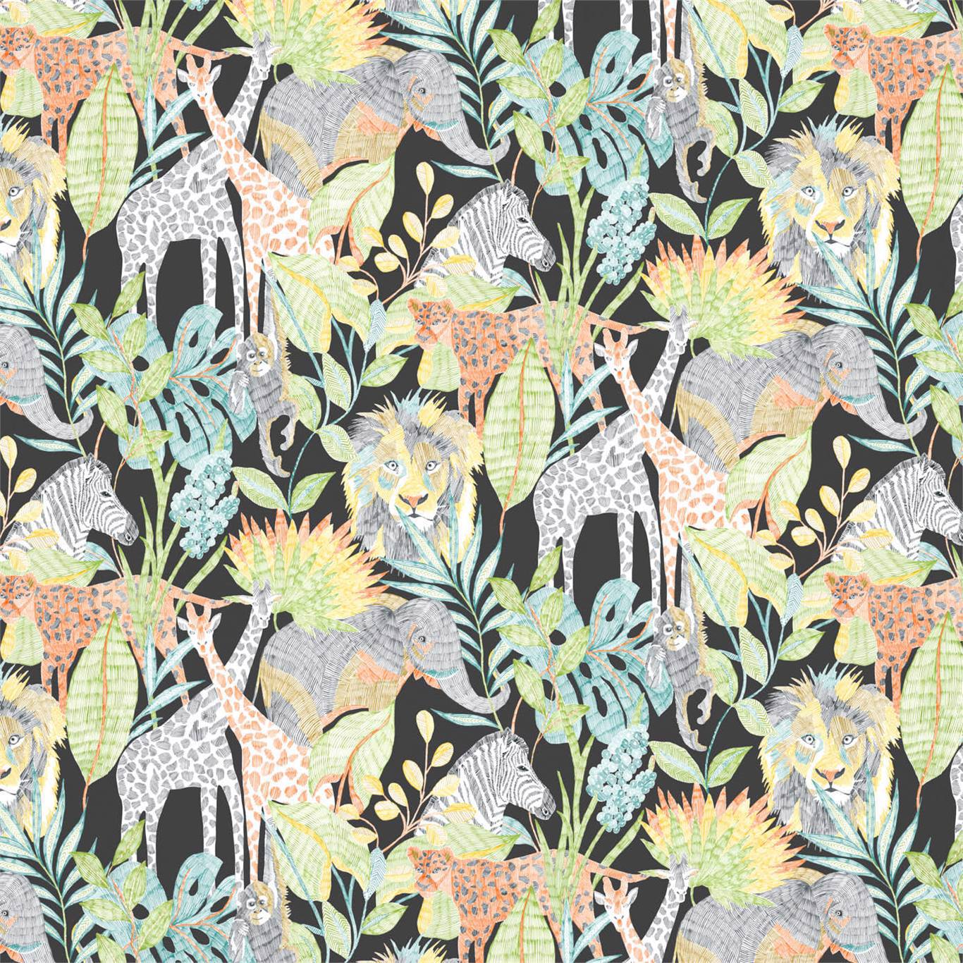 Into The Wild Wallpaper - Midnight Jungle - HLTF112649 - Harlequin 