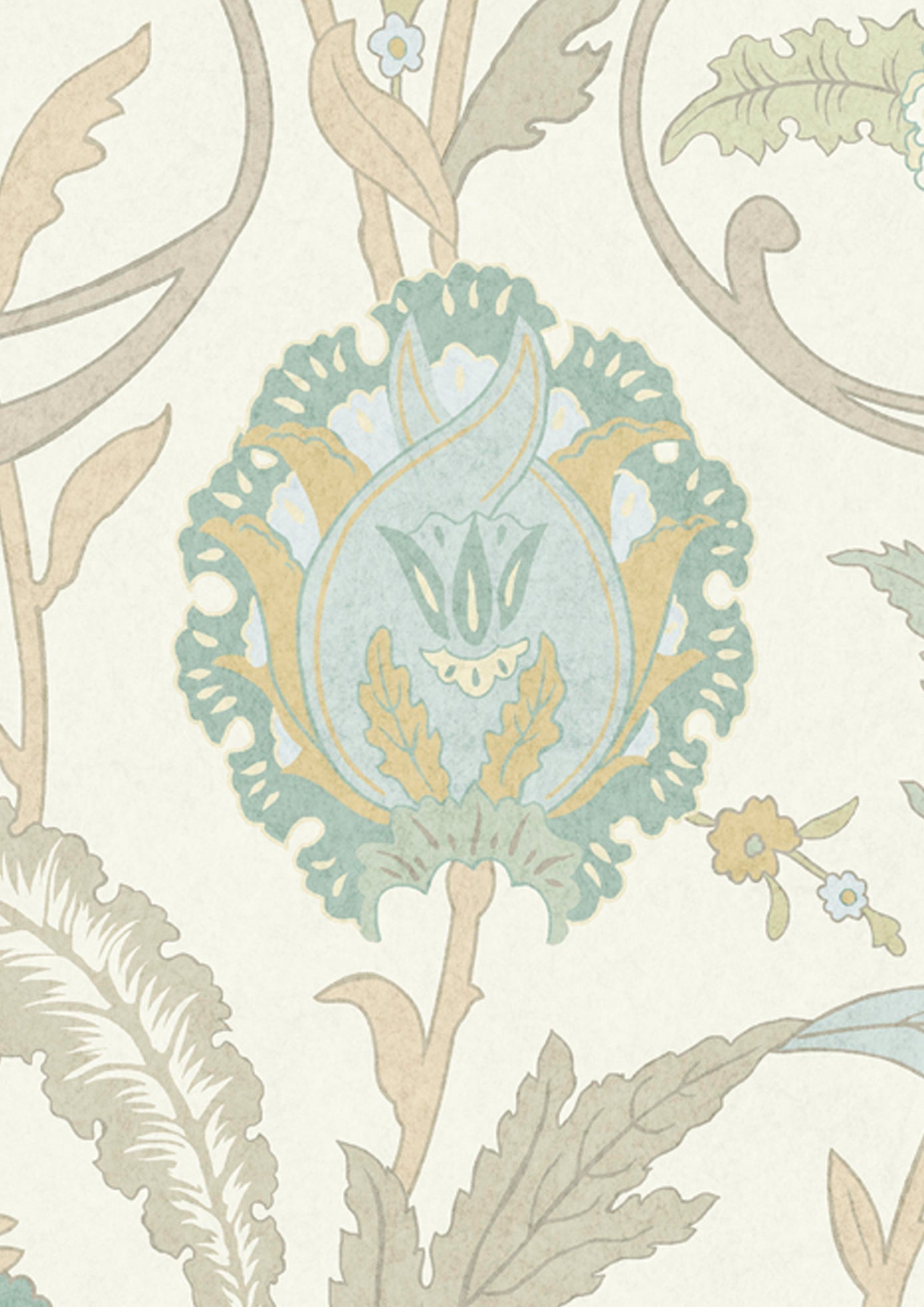 Ipek Damask Wallpaper - Ceramic - Lewis & Wood - Premier Wallcovering