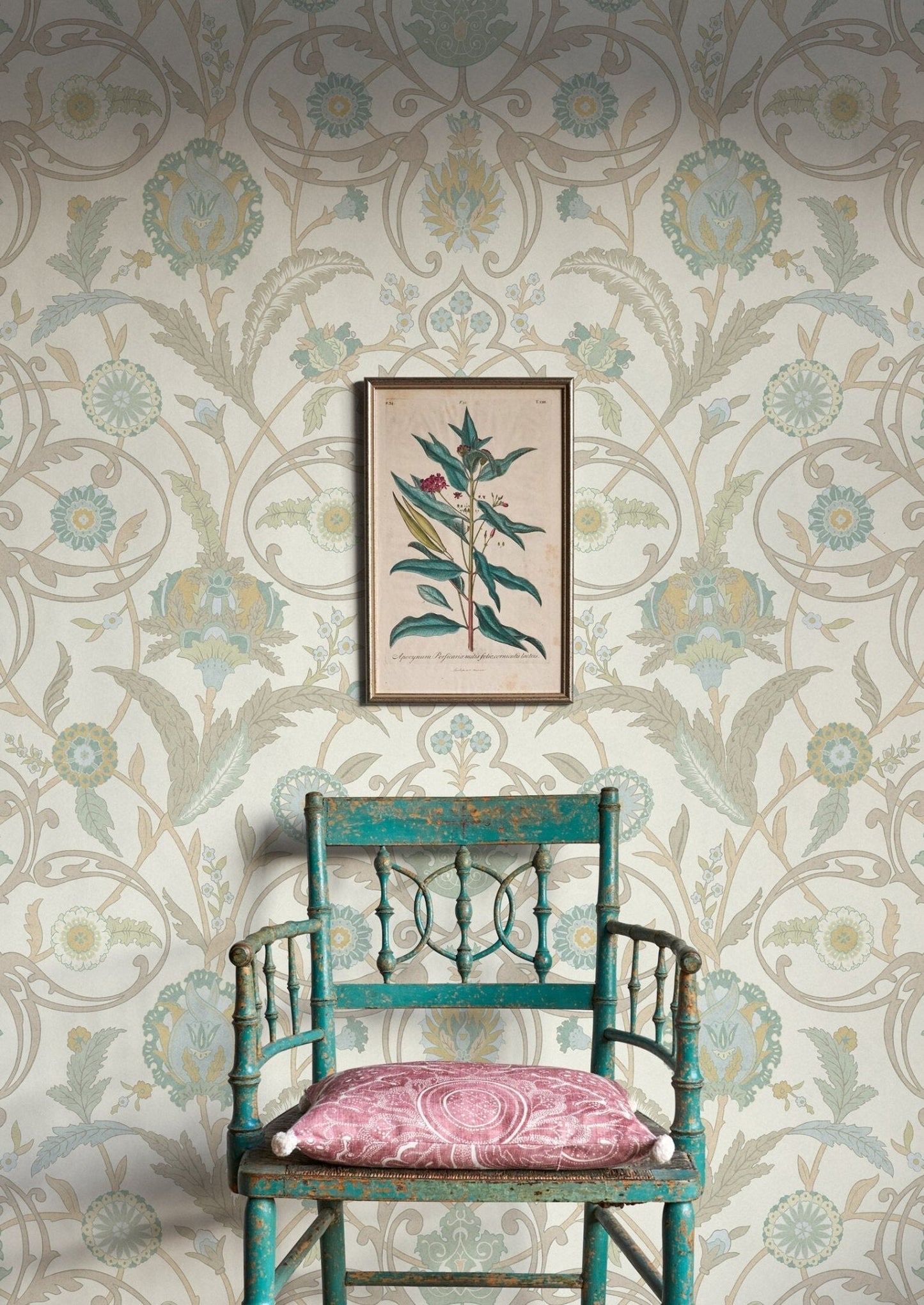 Ipek Damask Wallpaper - Ceramic - Lewis & Wood - Premier Wallcovering