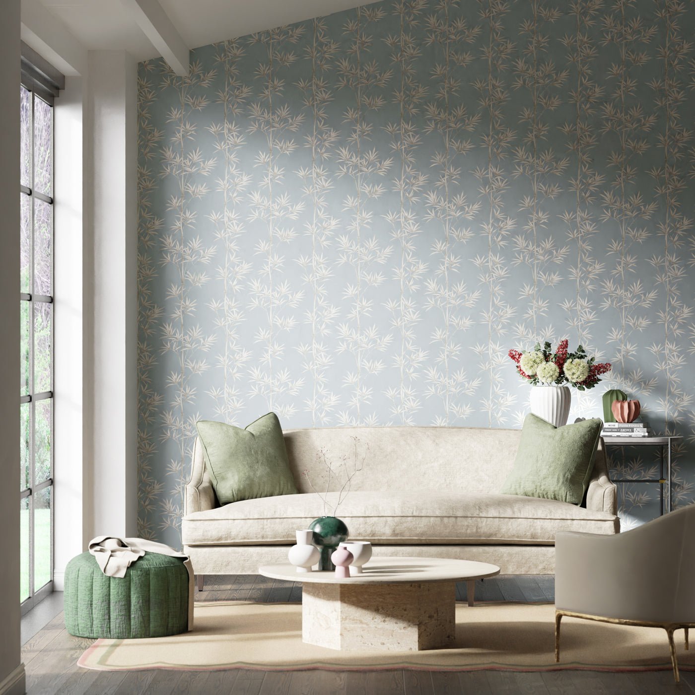 Isabella Wallpaper - Sky/Porcelain - Harlequin - HDHW112913