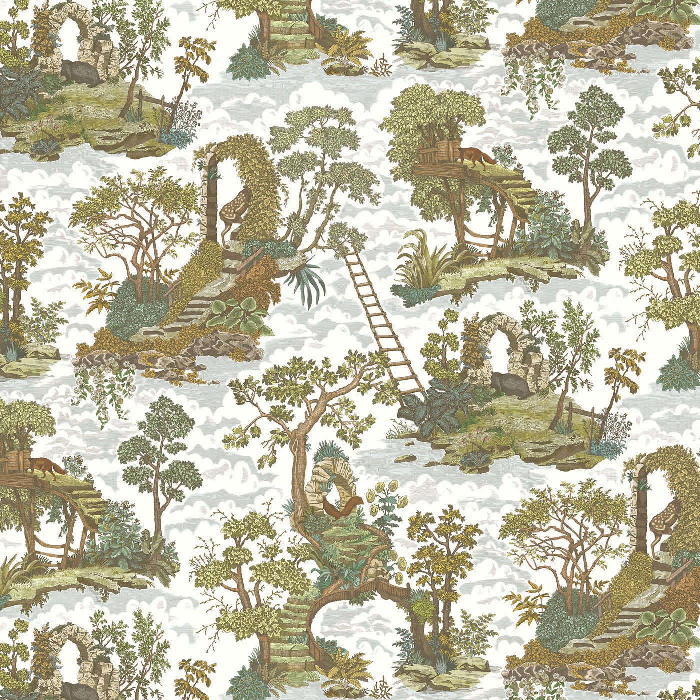 Islet Hoping Wallpaper - Olive and Blue - Josephine Munsey - JMW-103711 - Premier Wallcovering