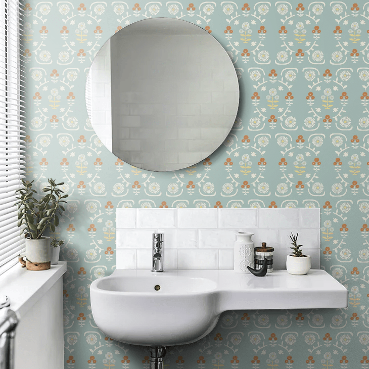Isolde Wallpaper - Aqua - Boråstapeter - 5821 - Premier Wallcovering