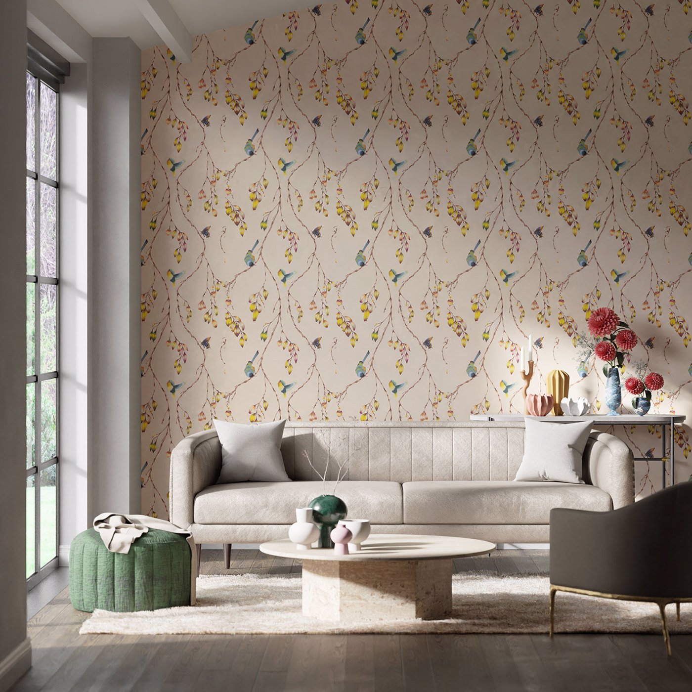Iyanu Wallpaper - Papaya/Kiwi - Harlequin - HZAP111770
