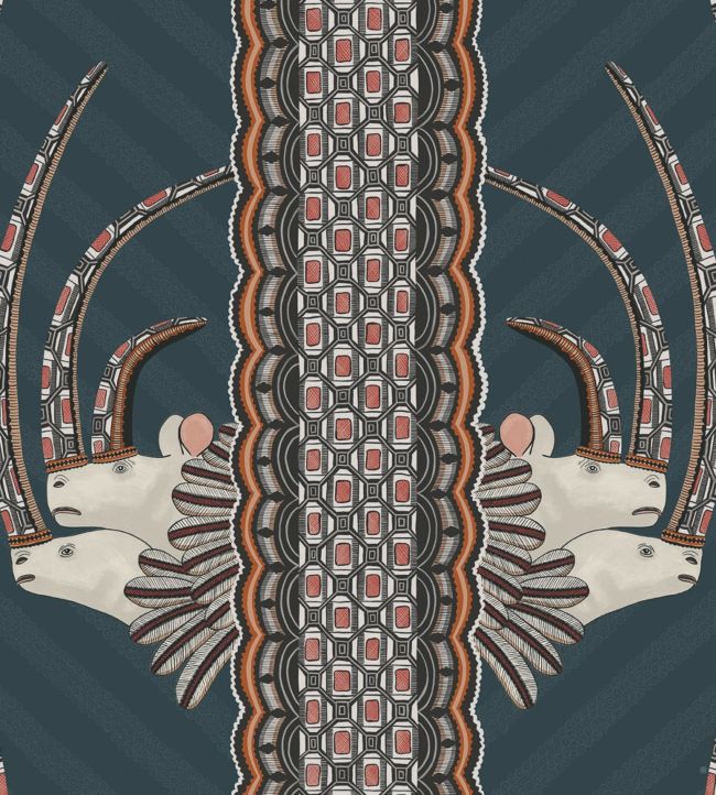 Jabu Wallpaper - Tangerine on Ink - 109/3015 - Cole & Son - Premier Wallcovering