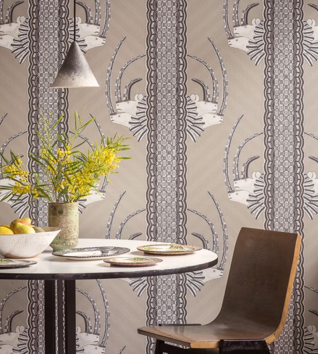 Jabu Wallpaper - Soot on Taupe - 109/3013 - Cole & Son - Premier Wallcovering