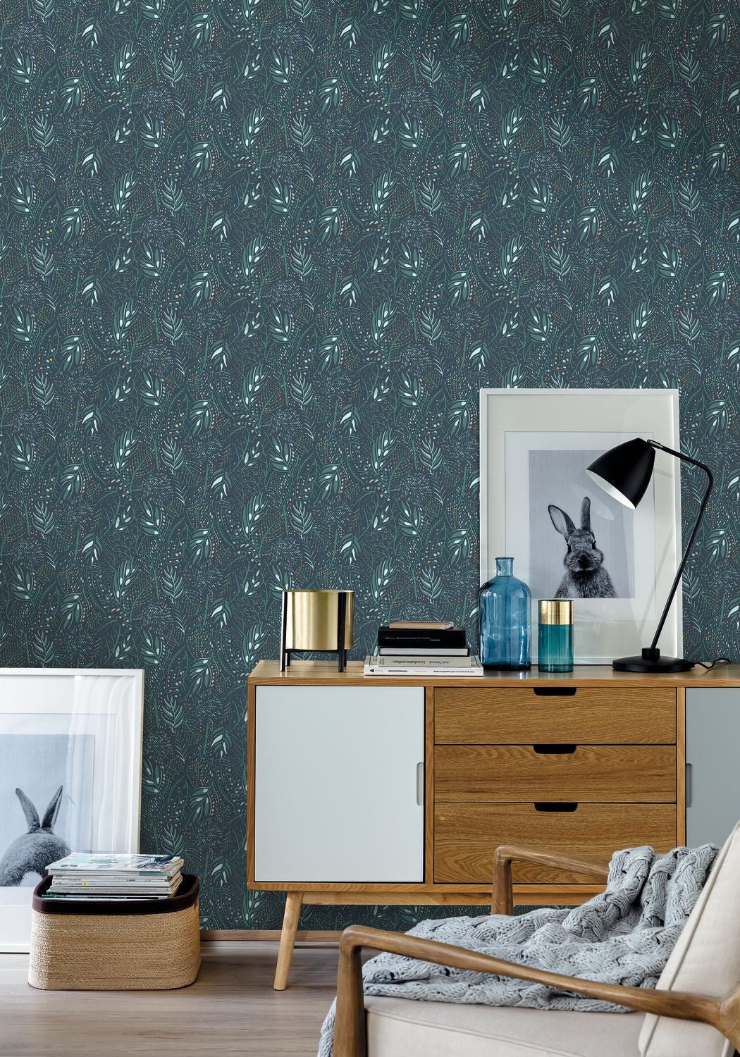 Jade Wallpaper - Bleu Nuit - Caselio - 103106166