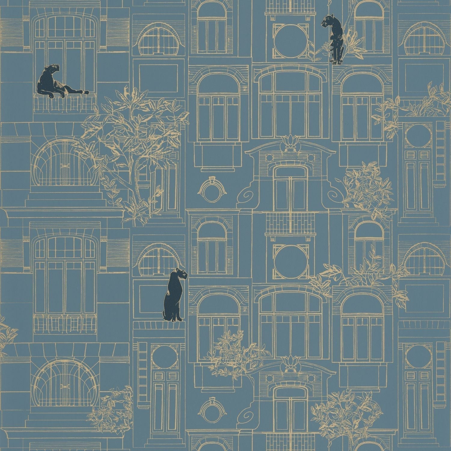 James Wallpaper - Bleu Paon - Caselio - 103786286