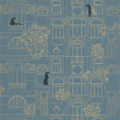 James Wallpaper - Bleu Paon - Caselio - 103786286