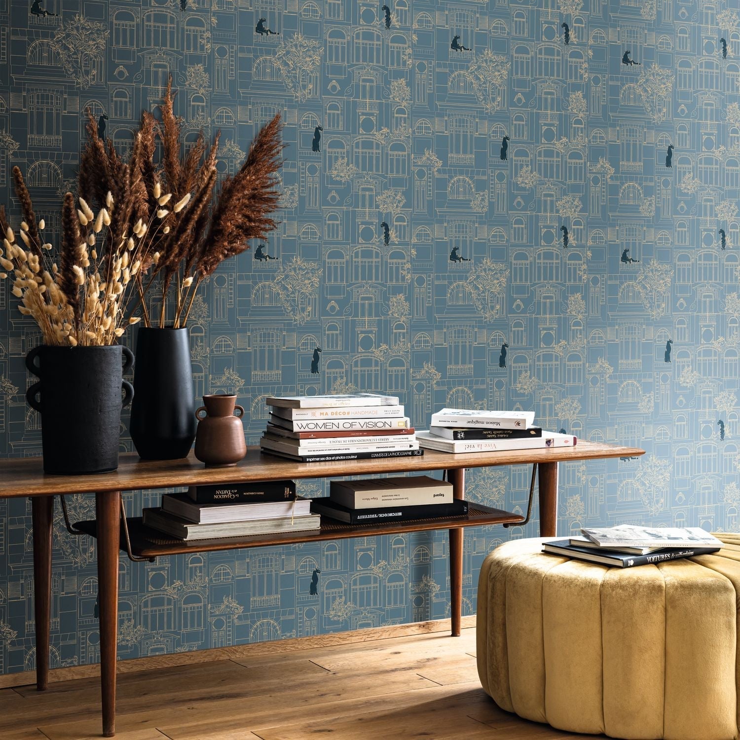 James Wallpaper - Bleu Paon - Caselio - 103786286