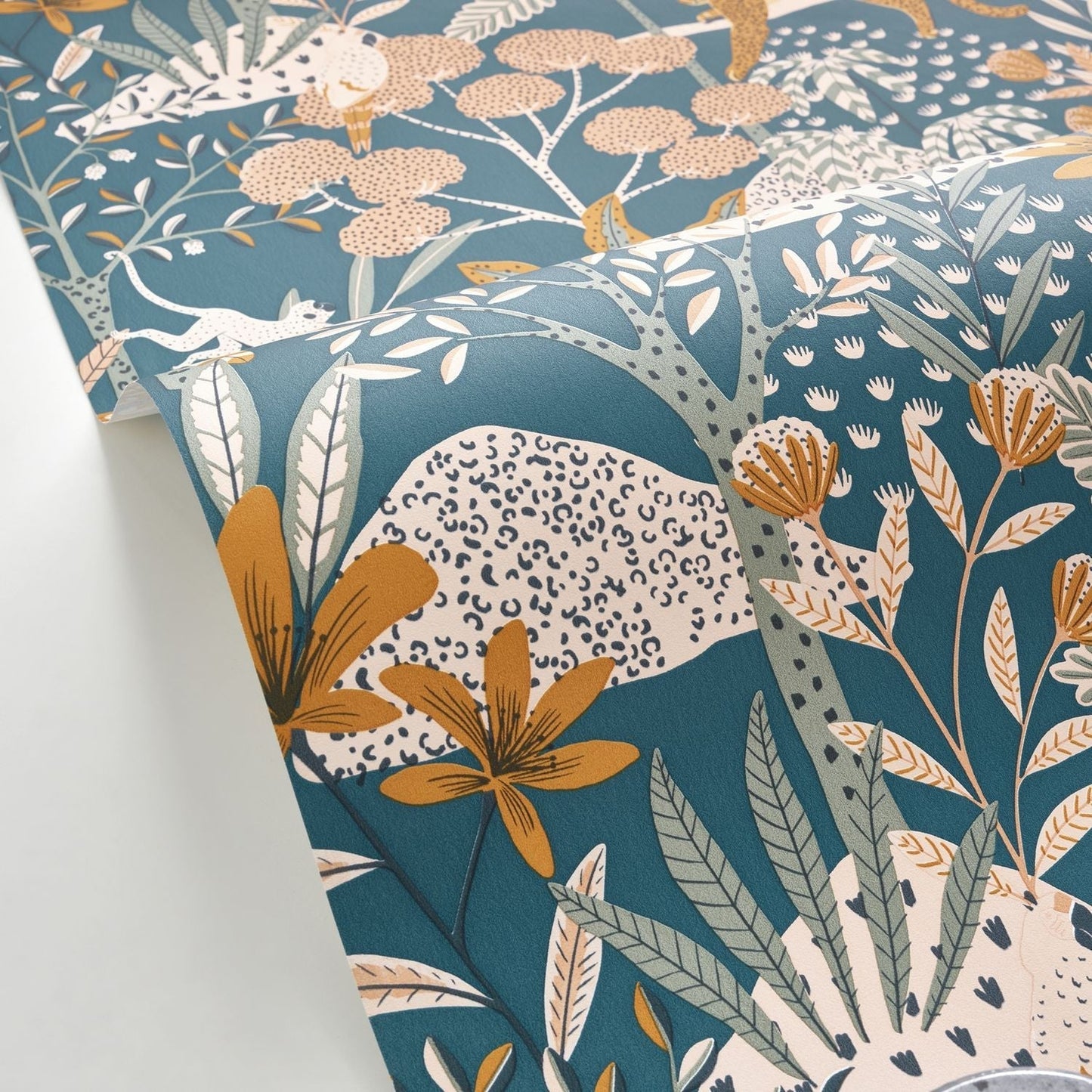 Jane Wallpaper - Bleu Nuit Rose - Caselio - 104486488