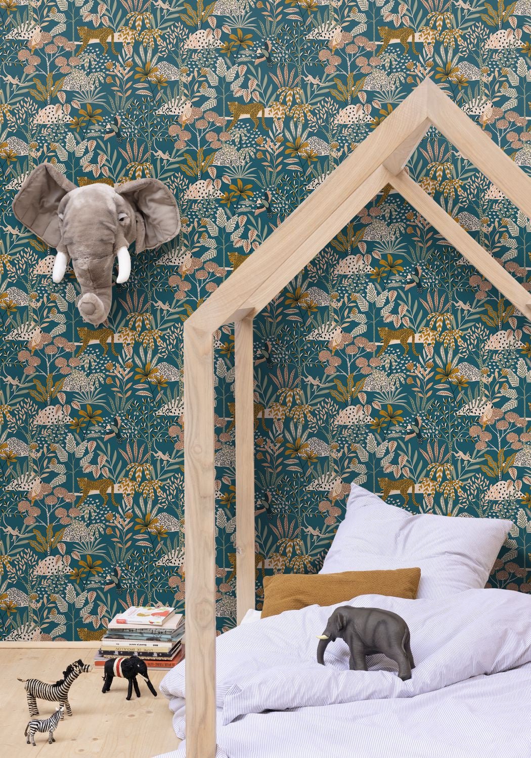 Jane Wallpaper - Bleu Nuit Rose - Caselio - 104486488