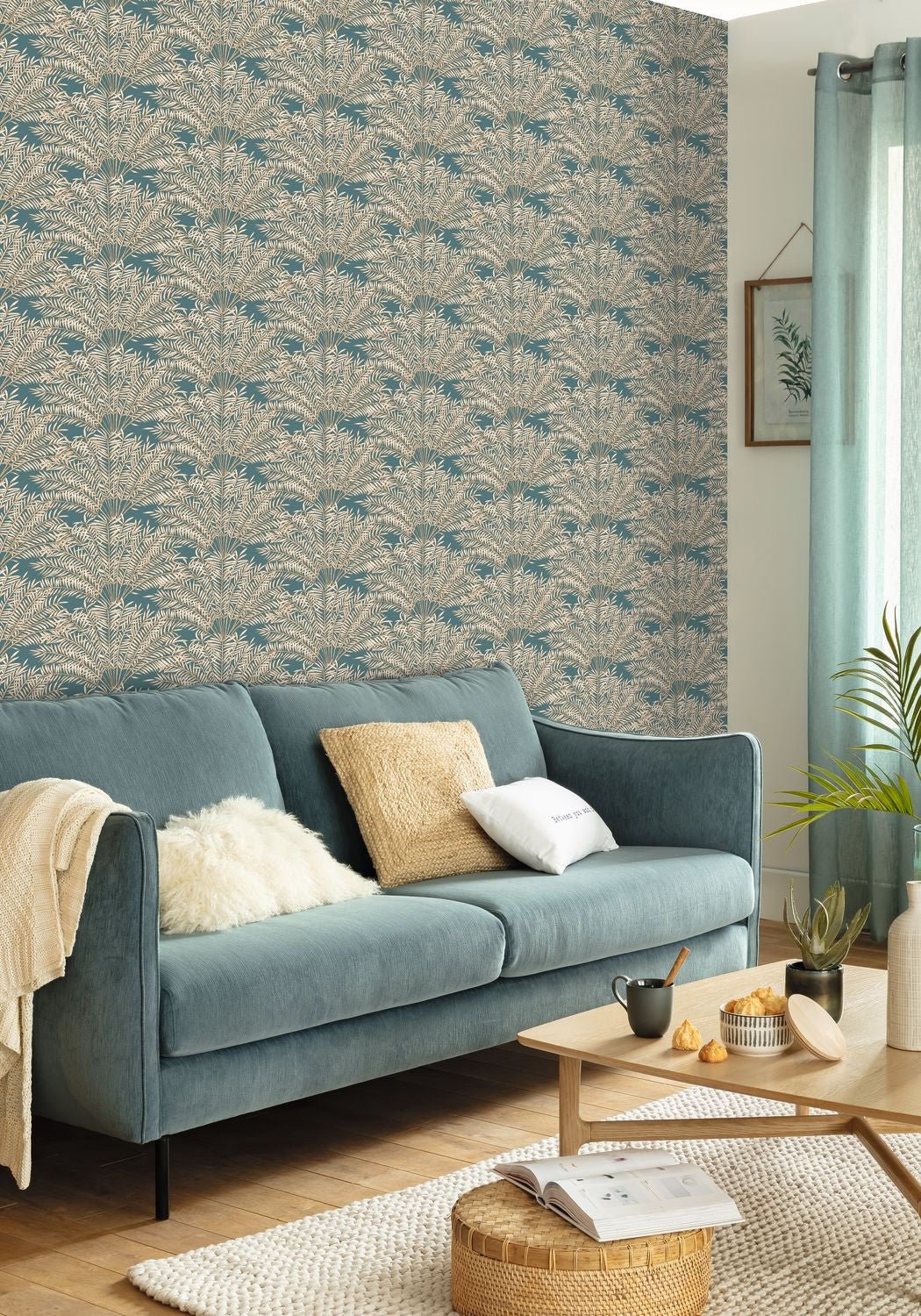 Jardin D'alhambra Wallpaper - Bleu Canard - Caselio - 103026278