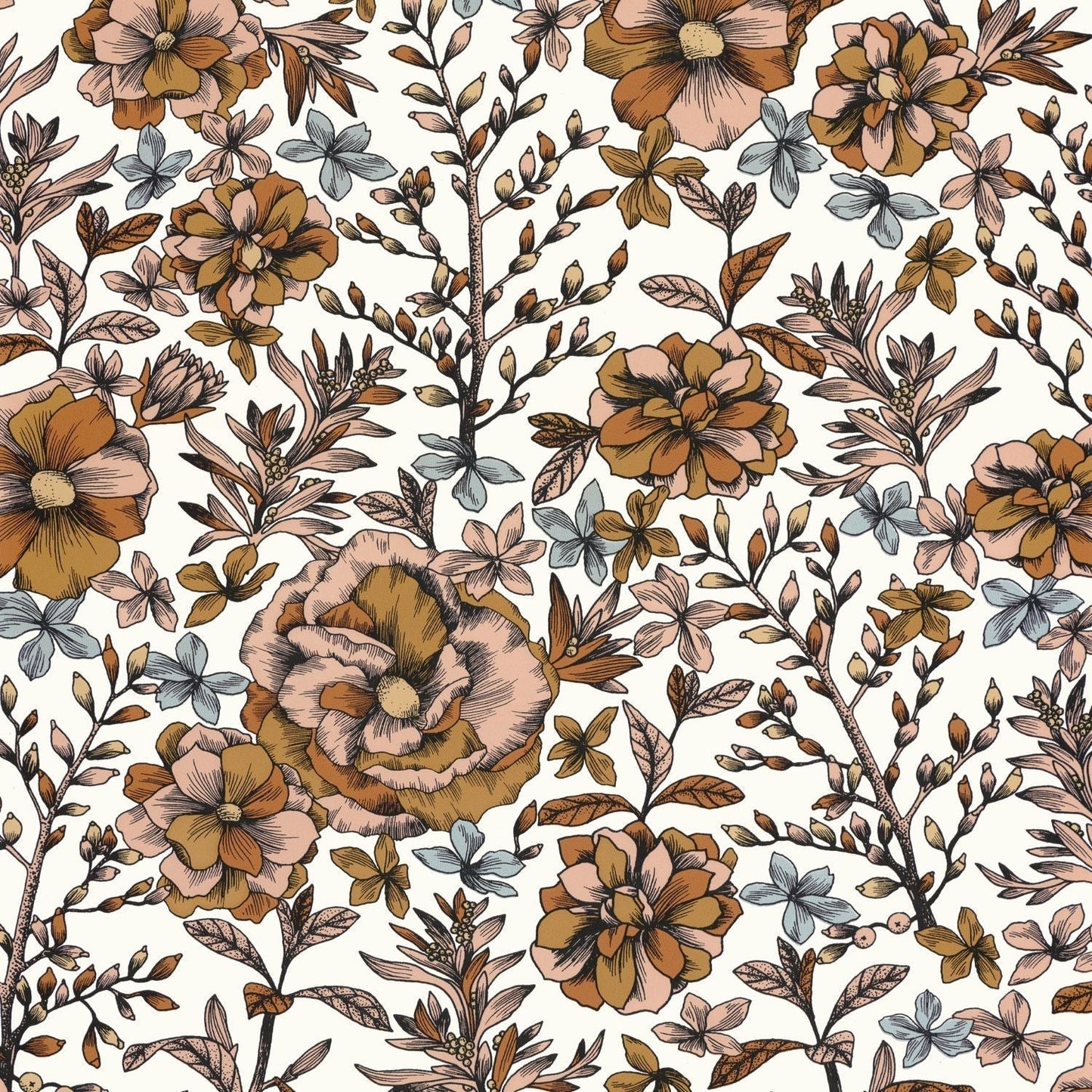 Jardin De Beauregard Wallpaper - Blanc Orange - Caselio - 103060333