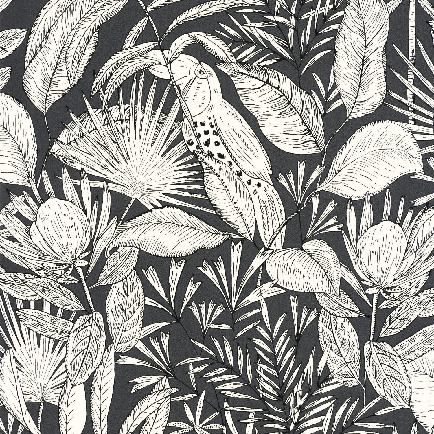 Jardin De Bel Air Wallpaper - Noir - Caselio - 103019039