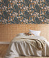 Jardin De Bel Air Wallpaper - Bleu Nuit Rose - Caselio - 103016459