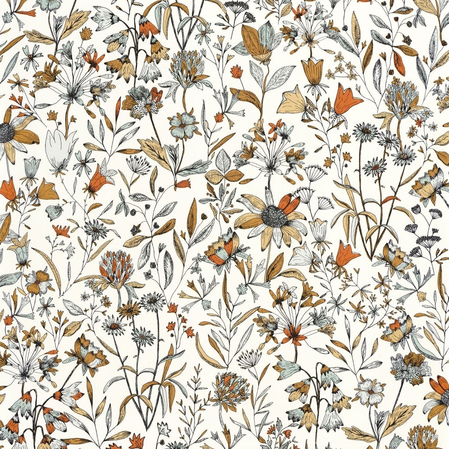 Jardin De Giverny Wallpaper - Blanc Orange - Caselio - 103000325