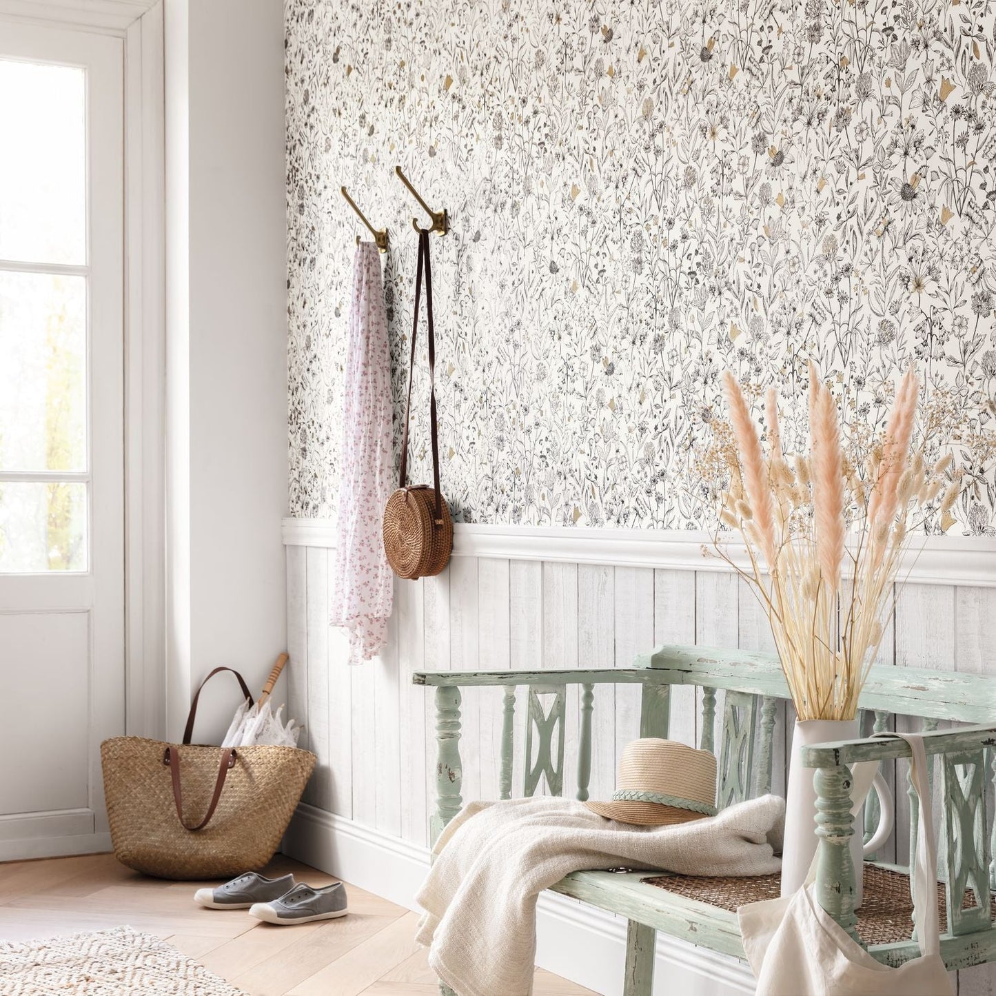 Jardin De Giverny Wallpaper - Blanc Noir - Caselio - 103000215