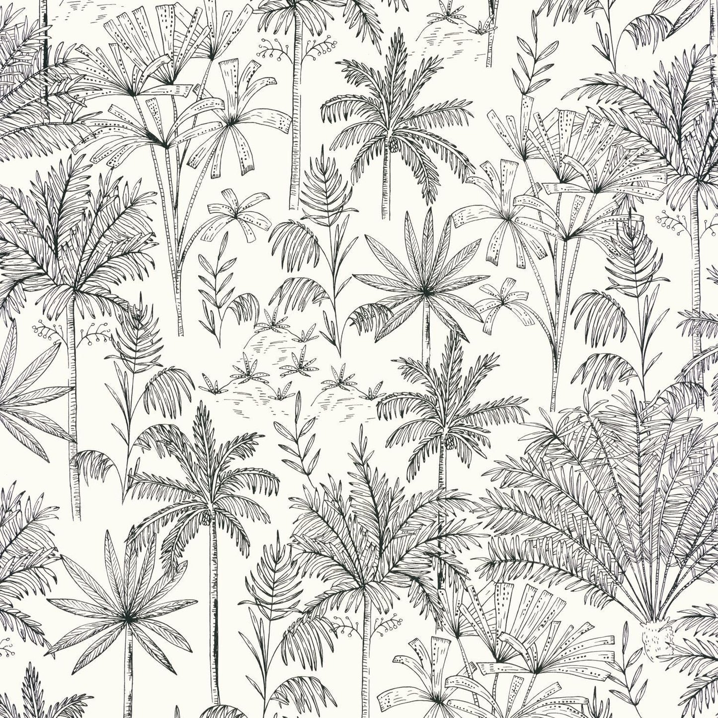 Jardin De Marrakech Wallpaper - Blanc Noir - Caselio - 103030911