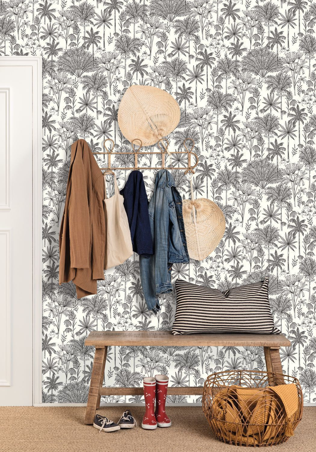 Jardin De Marrakech Wallpaper - Blanc Noir - Caselio - 103030911